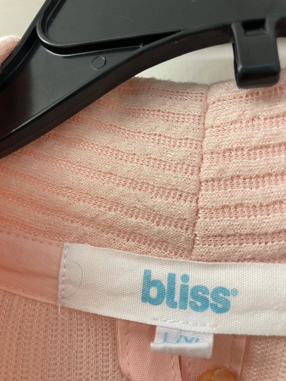 Bliss Soft Pink Ribbed Lounge Robe with Tie - Picture 3 of 6